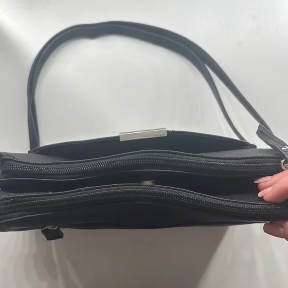 Black Leather Crossbody Bag - Picture 4 of 10